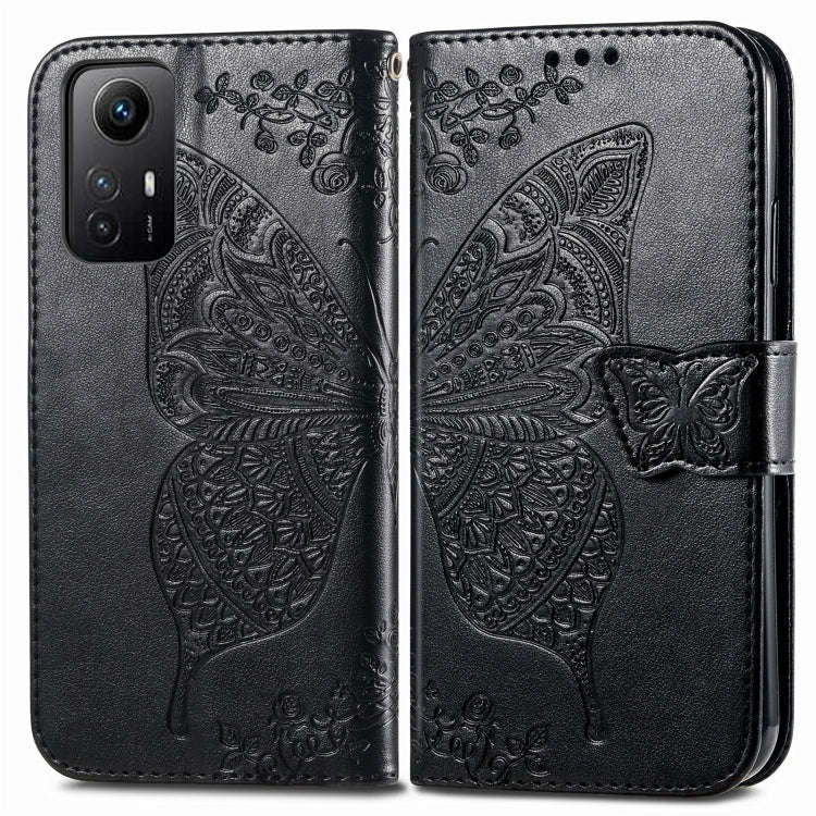 Butterfly Love Flower Embossed Leather Phone Case, For Xiaomi Redmi Note 12S