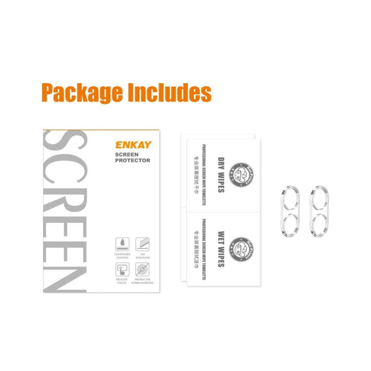2pcs ENKAY Hat-Prince 9H Rear Camera Lens Tempered Glass Film