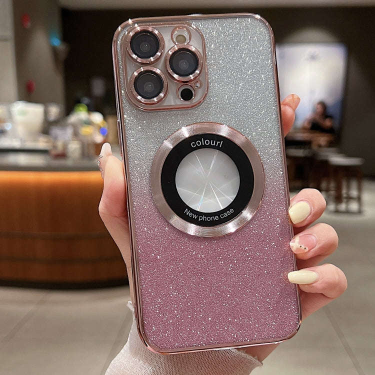 Gradient Glitter Electroplating MagSafe TPU Phone Case, For iPhone 16 Pro, For iPhone 16 Plus, Fo...