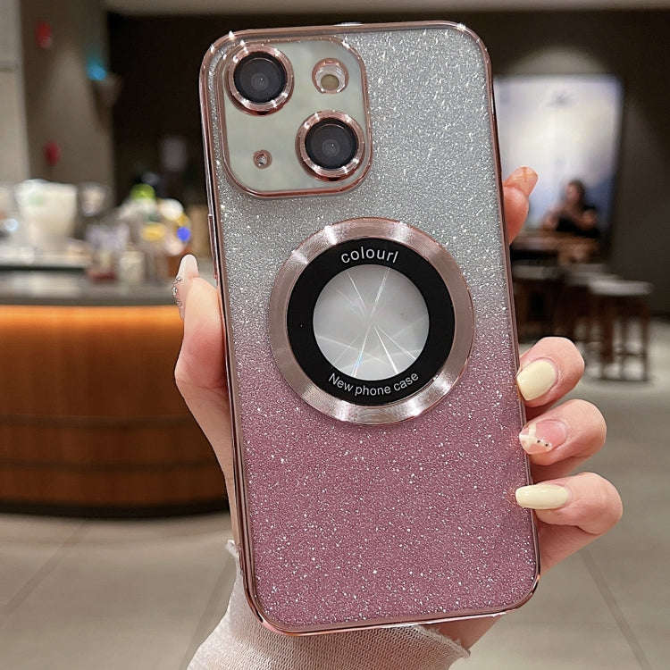 Gradient Glitter Electroplating MagSafe TPU Phone Case, For iPhone 16 Pro, For iPhone 16 Plus, Fo...