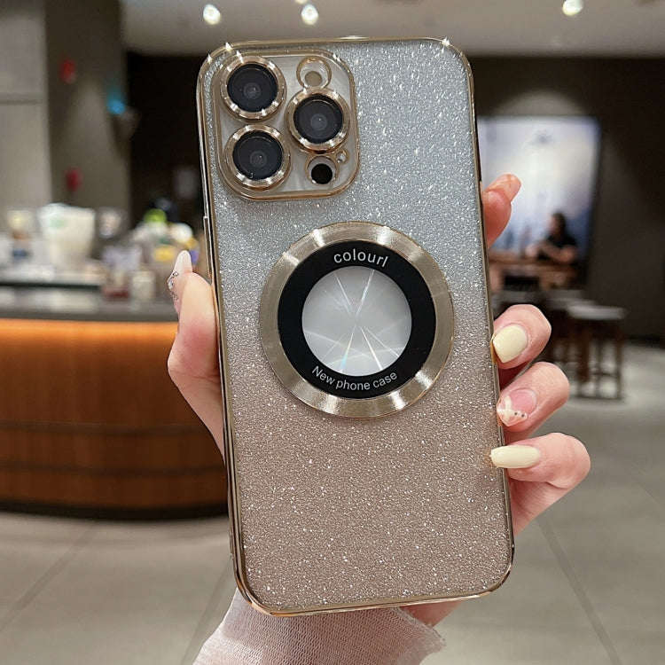 Gradient Glitter Electroplating MagSafe TPU Phone Case, For iPhone 16 Pro, For iPhone 16 Plus, Fo...