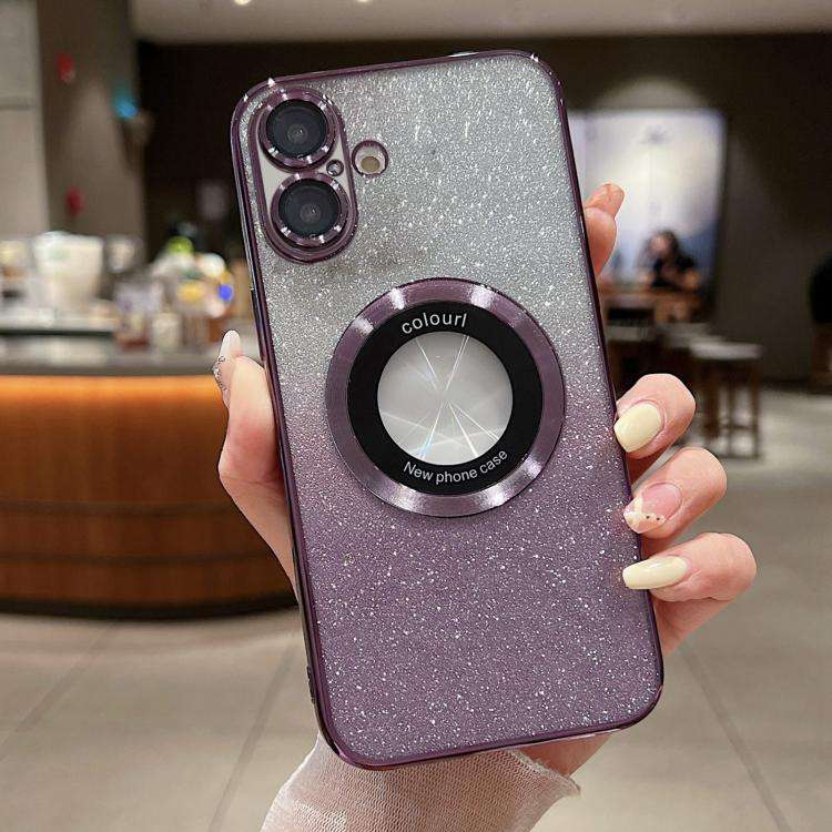 Gradient Glitter Electroplating MagSafe TPU Phone Case, For iPhone 17e / 16e, For iPhone 17 Pro M...