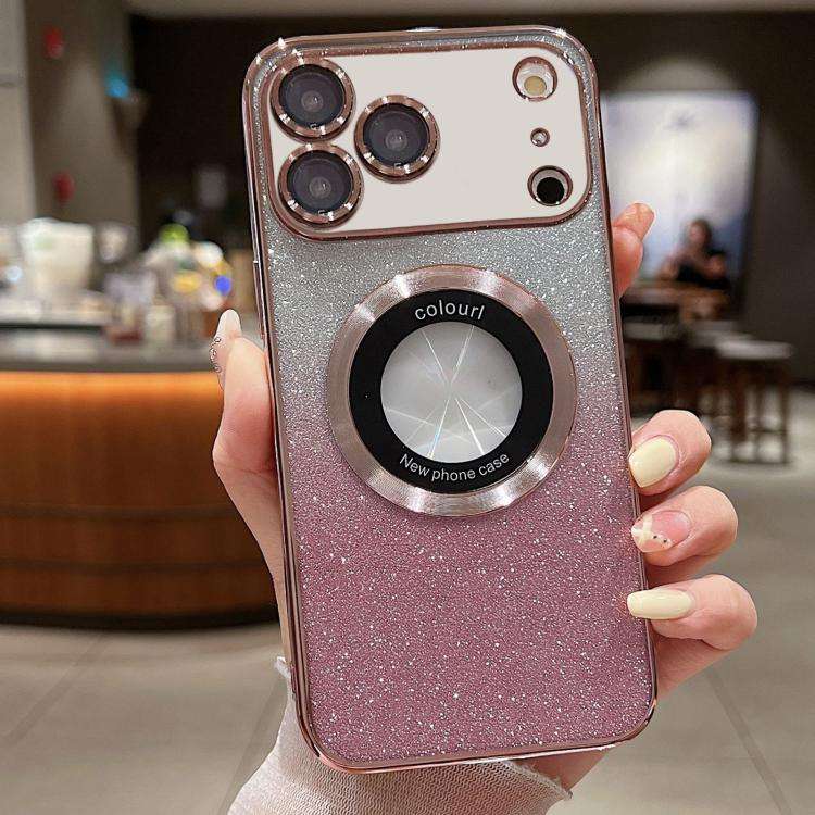 Gradient Glitter Electroplating MagSafe TPU Phone Case, For iPhone 17e / 16e, For iPhone 17 Pro M...
