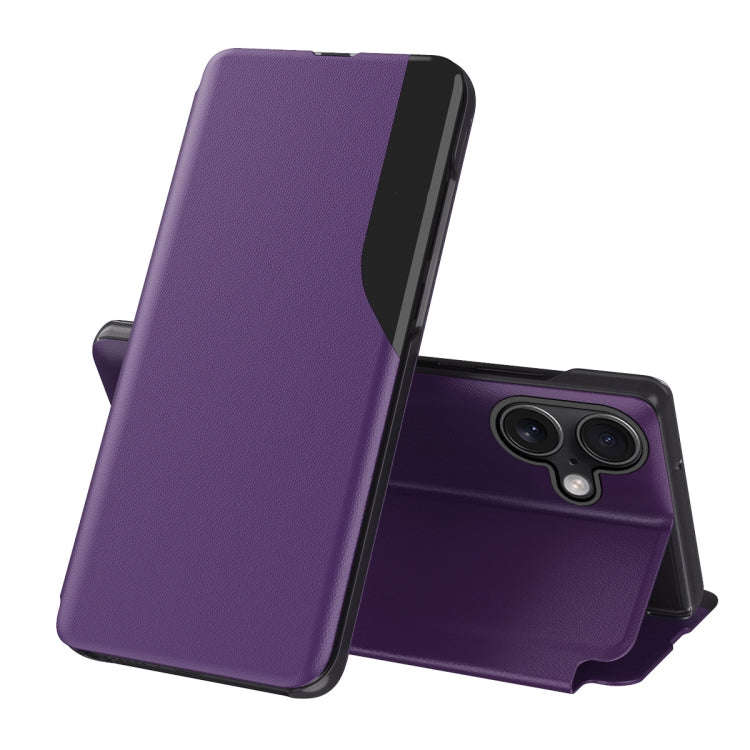 Side Display Flip Leather Phone Case, For iPhone 17e / 16e, For iPhone 17 Pro Max, For iPhone 17 ...