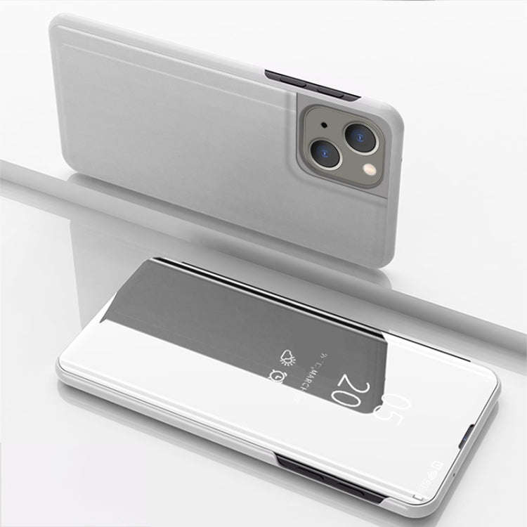 Plated Mirror Horizontal Flip Leather Phone Case with Holder, For iPhone 15