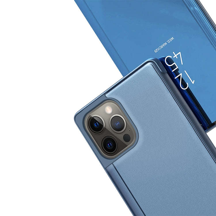 Plated Mirror Horizontal Flip Leather Phone Case with Holder, For iPhone 15