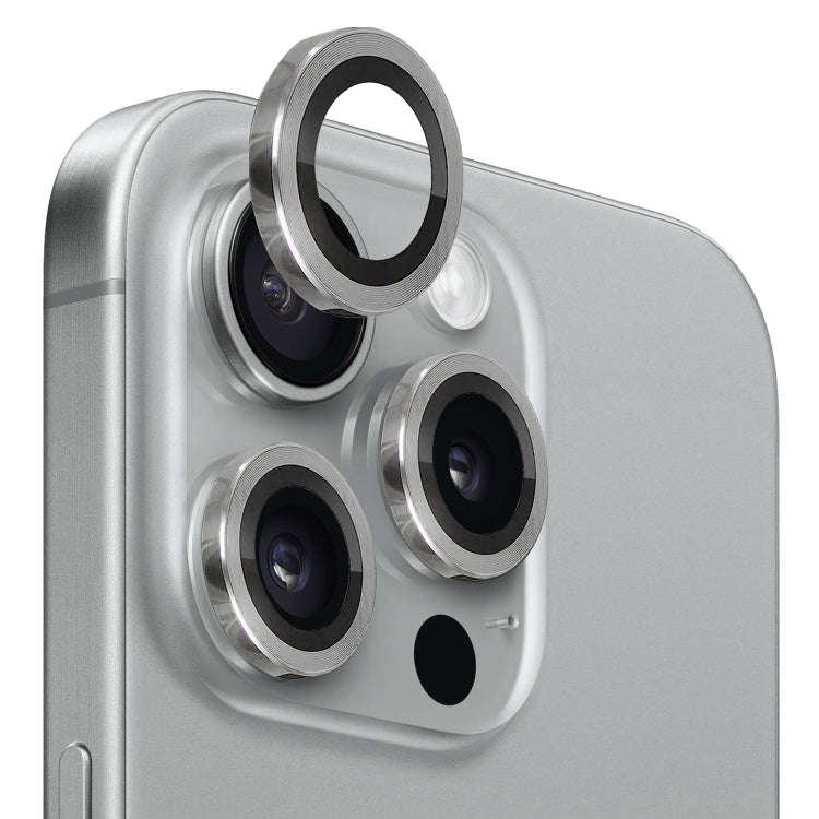 NORTHJO Camera Lens Protector Tempered Glass CD Vein Metal Ring Film, For iPhone 15 Pro / 15 Pro Max