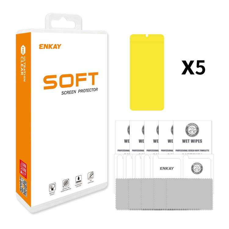 5pcs ENKAY Hat-Prince Full Glue Coverage Soft Explosion-proof Hydrogel Film