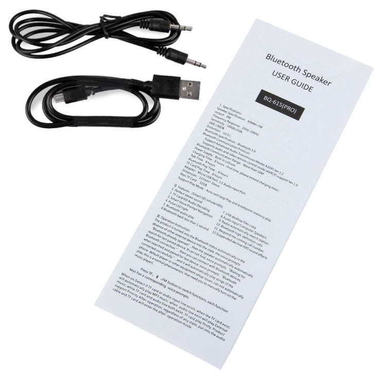 BQ615 PRO Colorful LED Wireless HiFi Stereo Speaker, Combines Bluetooth + TF card player + FM rad...