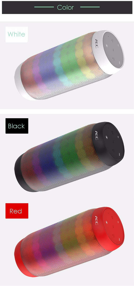 BQ615 PRO Colorful LED Wireless HiFi Stereo Speaker, Combines Bluetooth + TF card player + FM rad...