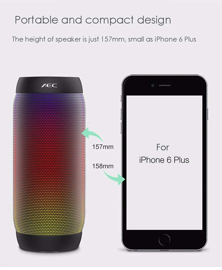 BQ615 PRO Colorful LED Wireless HiFi Stereo Speaker, Combines Bluetooth + TF card player + FM rad...