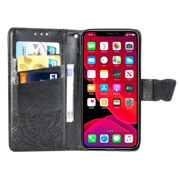Butterfly Love Flowers Embossing Horizontal Flip Leather Case For  iPhone XI2019with Holder...