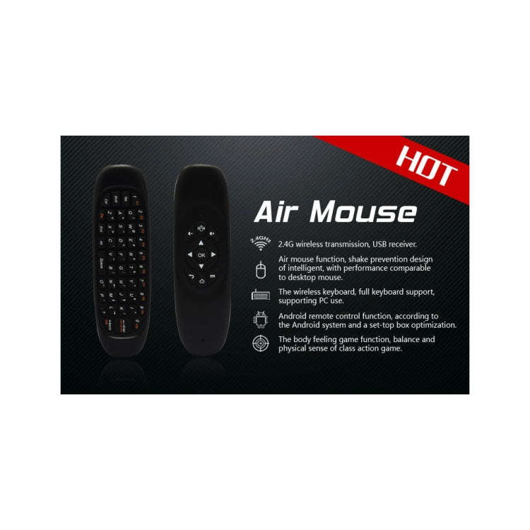 C120 2.4G Mini Keyboard Wireless Remote Mouse with 3-Gyro & 3-Gravity Sensor for PC / HTPC / IPTV...