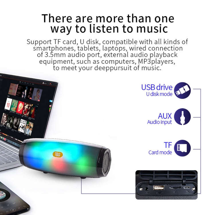 T&G TG165 5W*2 Portable Wireless Speaker Speaker With Dancing LED Flashing Light Mp3 AUX USB FM R...