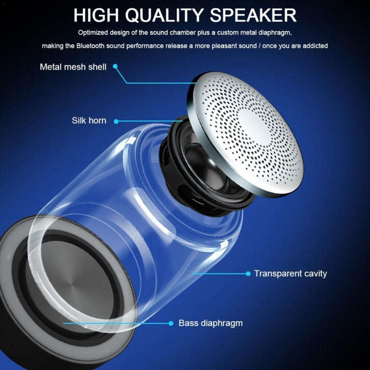C7 Bluetooth 5.0 Speaker Transparent LED Luminous Subwoofer TWS 6D Surround HIFI Stereo Cool Audi...