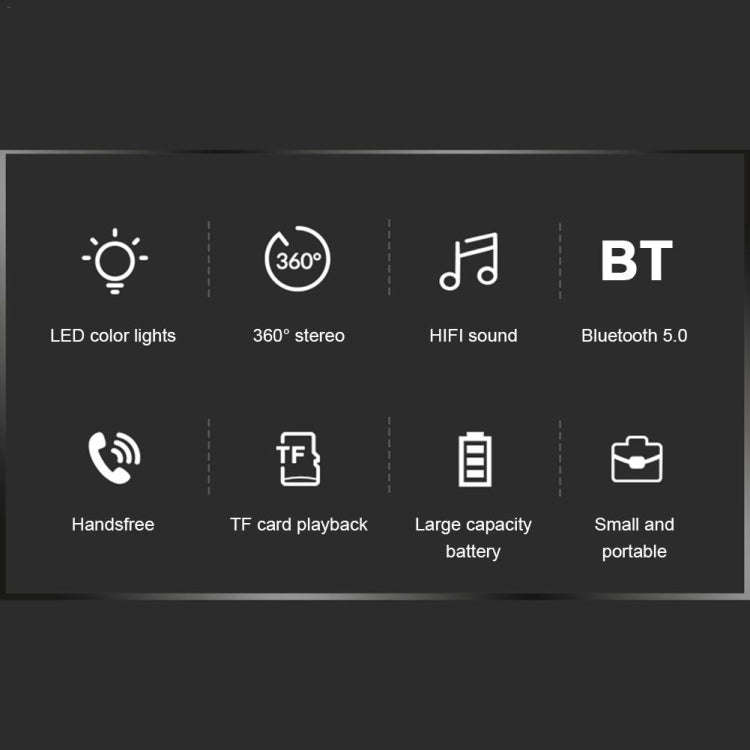C7 Bluetooth 5.0 Speaker Transparent LED Luminous Subwoofer TWS 6D Surround HIFI Stereo Cool Audi...