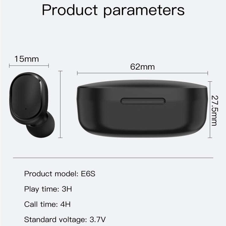 E6S LED Display Wireless Earphone TWS  Bluetooth V5.3 Headsets Waterproof Bluetooth Earbuds, E6S ...