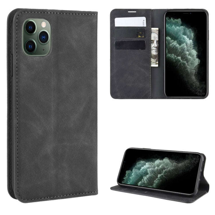 For iPhone 11 Pro Max   Retro-skin Business Magnetic Suction Leather Case with Purse-Bracket-Chuc...