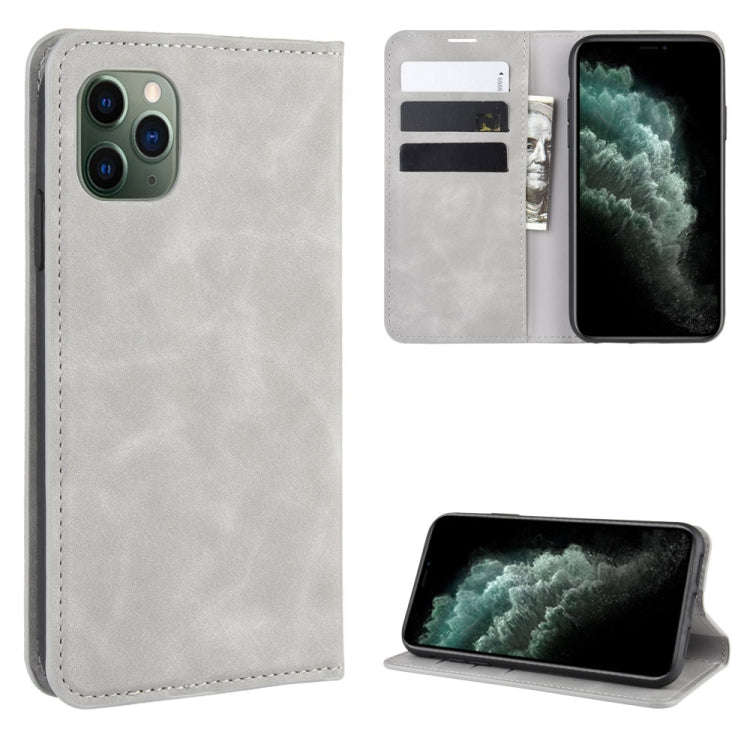 For iPhone 11 Pro Max   Retro-skin Business Magnetic Suction Leather Case with Purse-Bracket-Chuc...