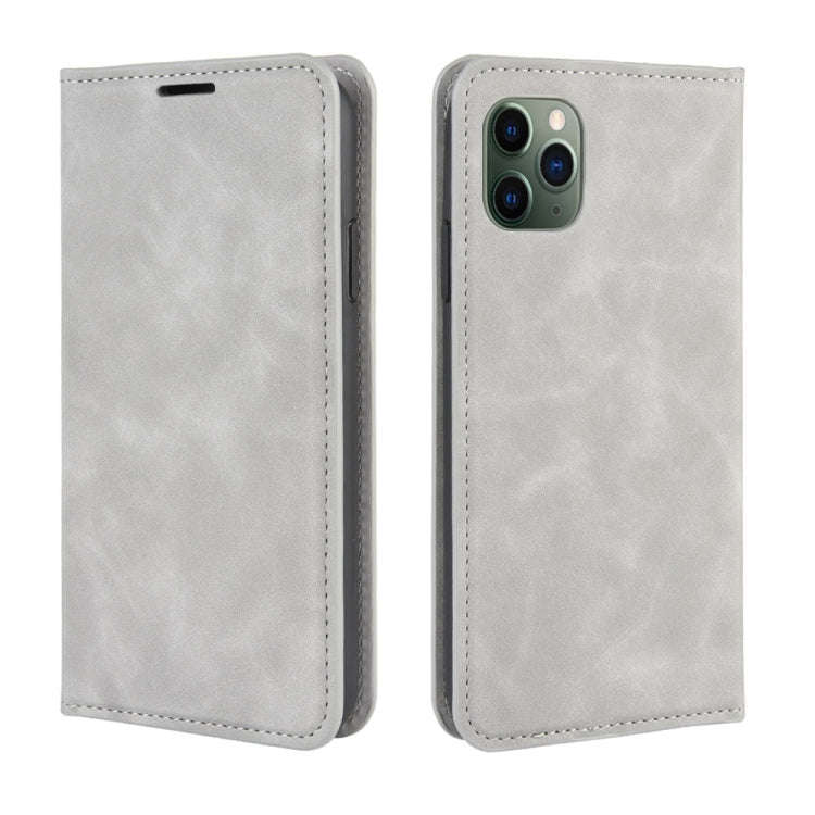 For iPhone 11 Pro Max   Retro-skin Business Magnetic Suction Leather Case with Purse-Bracket-Chuc...