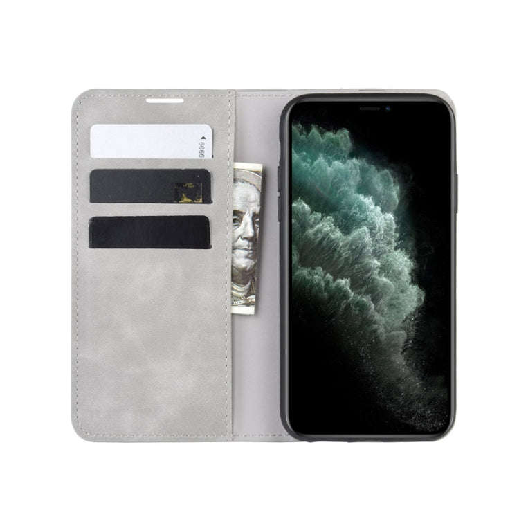 For iPhone 11 Pro Max   Retro-skin Business Magnetic Suction Leather Case with Purse-Bracket-Chuc...