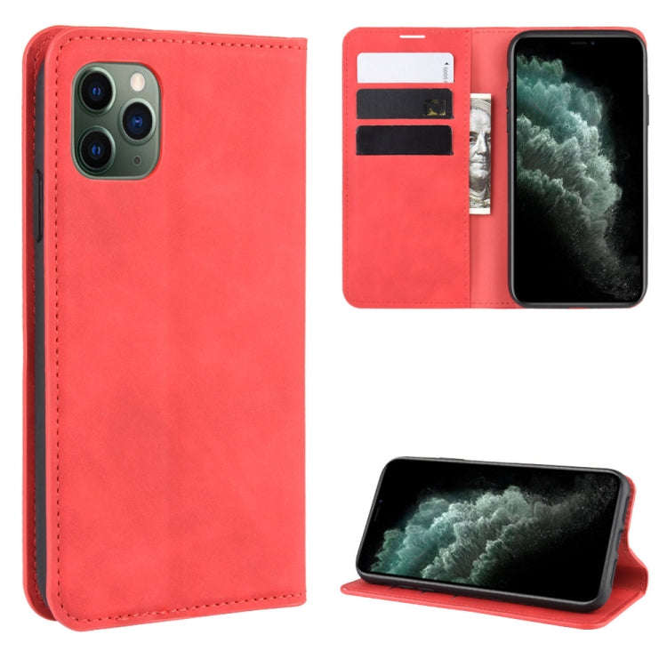 For iPhone 11 Pro Max   Retro-skin Business Magnetic Suction Leather Case with Purse-Bracket-Chuc...