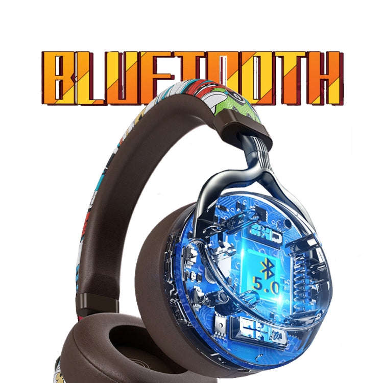 VJ086 Graffiti Headset Wireless Sports Bluetooth Headset Water Transfer Color Print Headset, Supp...
