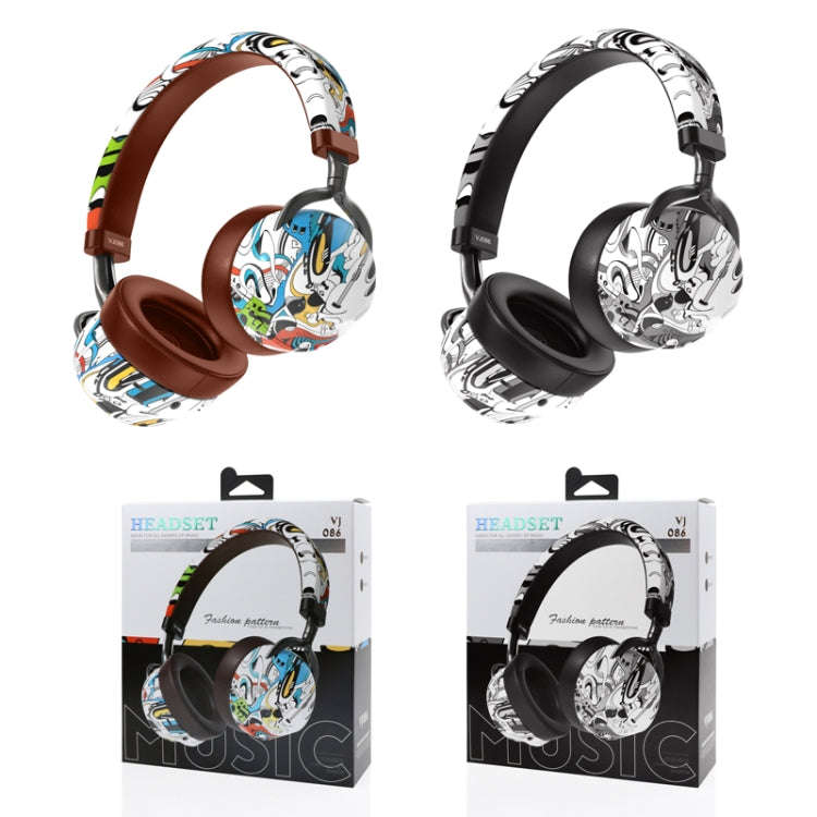 VJ086 Graffiti Headset Wireless Sports Bluetooth Headset Water Transfer Color Print Headset, Supp...