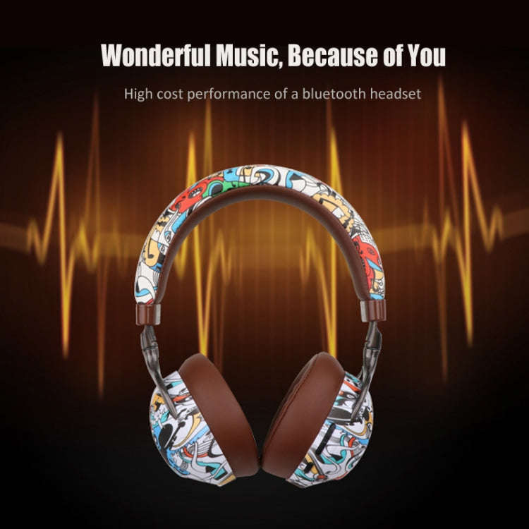 VJ086 Graffiti Headset Wireless Sports Bluetooth Headset Water Transfer Color Print Headset, Supp...