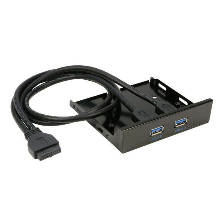 5.25 inch 2 Ports USB3.0 Floppy Bay Front Panel  HUB Spilitter with Power Adapter, 2 Ports USB