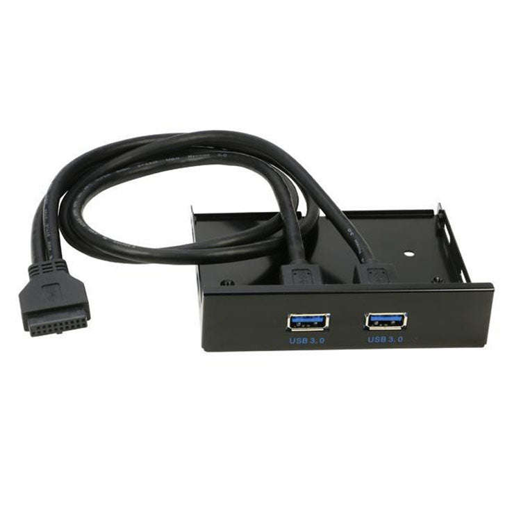 5.25 inch 2 Ports USB3.0 Floppy Bay Front Panel  HUB Spilitter with Power Adapter, 2 Ports USB