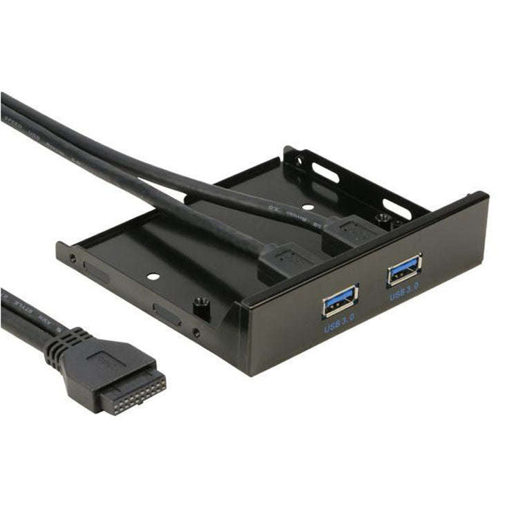 5.25 inch 2 Ports USB3.0 Floppy Bay Front Panel  HUB Spilitter with Power Adapter, 2 Ports USB
