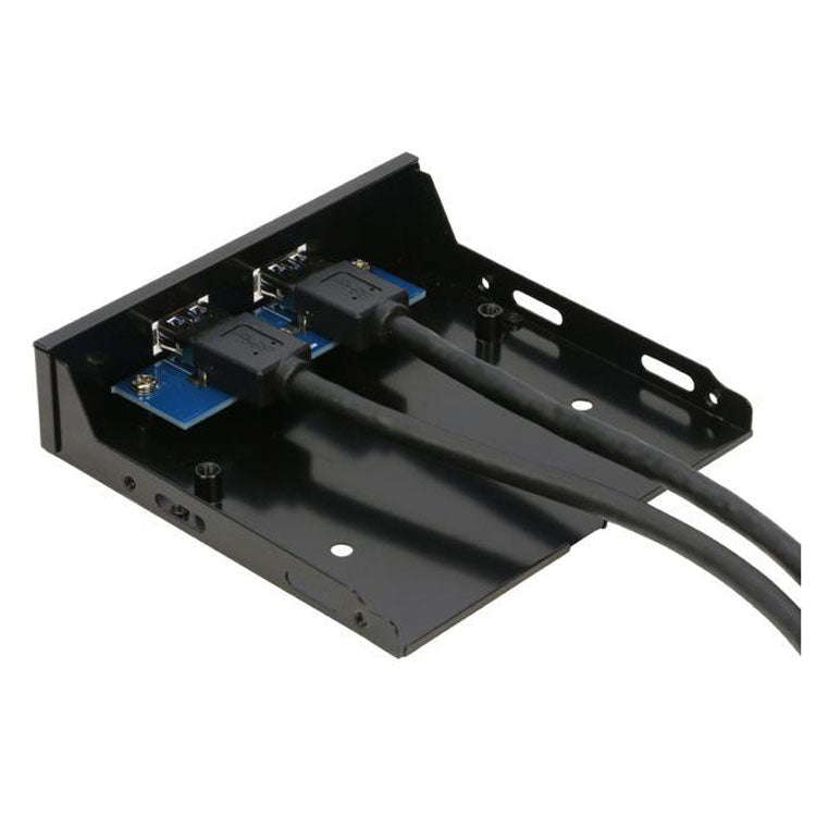 5.25 inch 2 Ports USB3.0 Floppy Bay Front Panel  HUB Spilitter with Power Adapter, 2 Ports USB