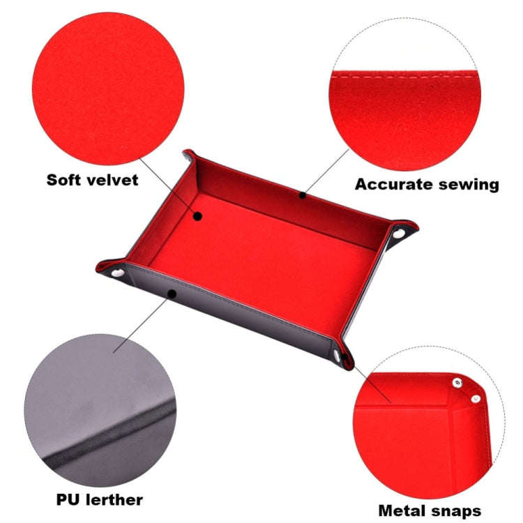 2 PCS PU Leather Folding Hexagonal Dice Game Bar Club Dice Storage Tray