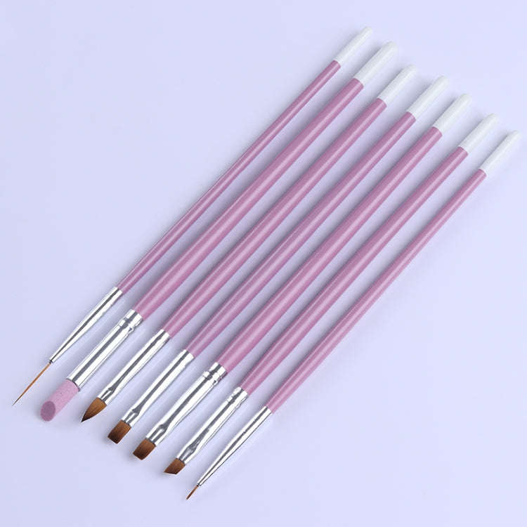 7pcs /Set Nail Painting Stretcher Brush Sculpting And Sharpening Pen Manicure Tool