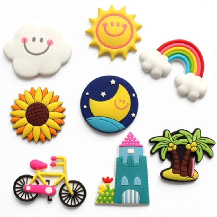 10 PCS Home Fridge Magnets Decorative Message Stickers Children Whiteboard Stickers, Cloud, Rainb...