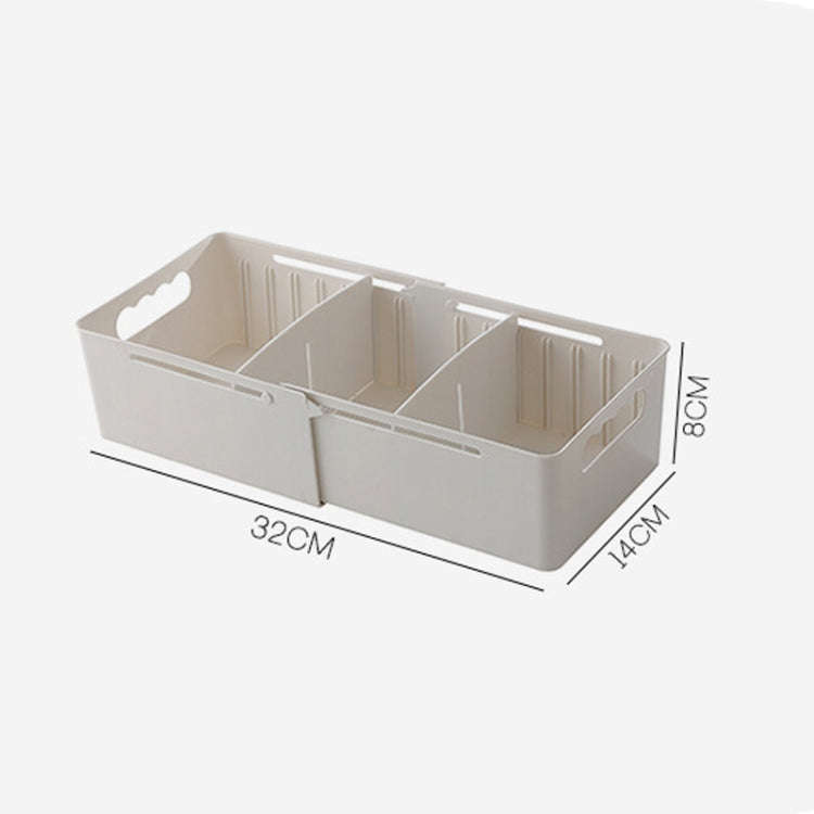 Retractable And Adjustable Three Pane Socks Storage Box