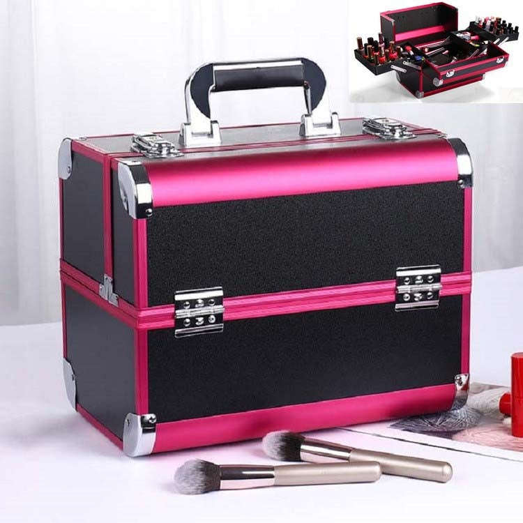 Professional Makeup Box Beauty Salon Manicure Toolbox, Magic Red, Coral Powder, Elegant Black, No...