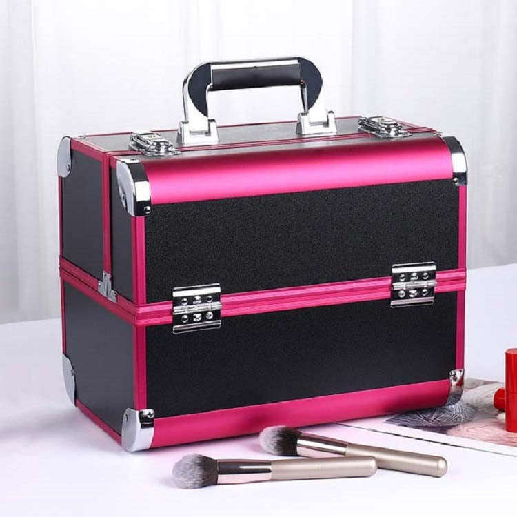 Professional Makeup Box Beauty Salon Manicure Toolbox, Magic Red, Coral Powder, Elegant Black, No...