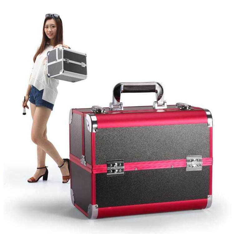 Professional Makeup Box Beauty Salon Manicure Toolbox, Magic Red, Coral Powder, Elegant Black, No...