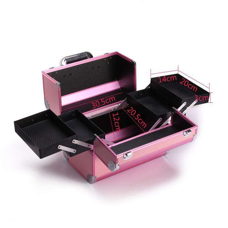 Professional Makeup Box Beauty Salon Manicure Toolbox, Magic Red, Coral Powder, Elegant Black, No...