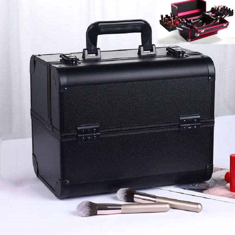 Professional Makeup Box Beauty Salon Manicure Toolbox, Magic Red, Coral Powder, Elegant Black, No...