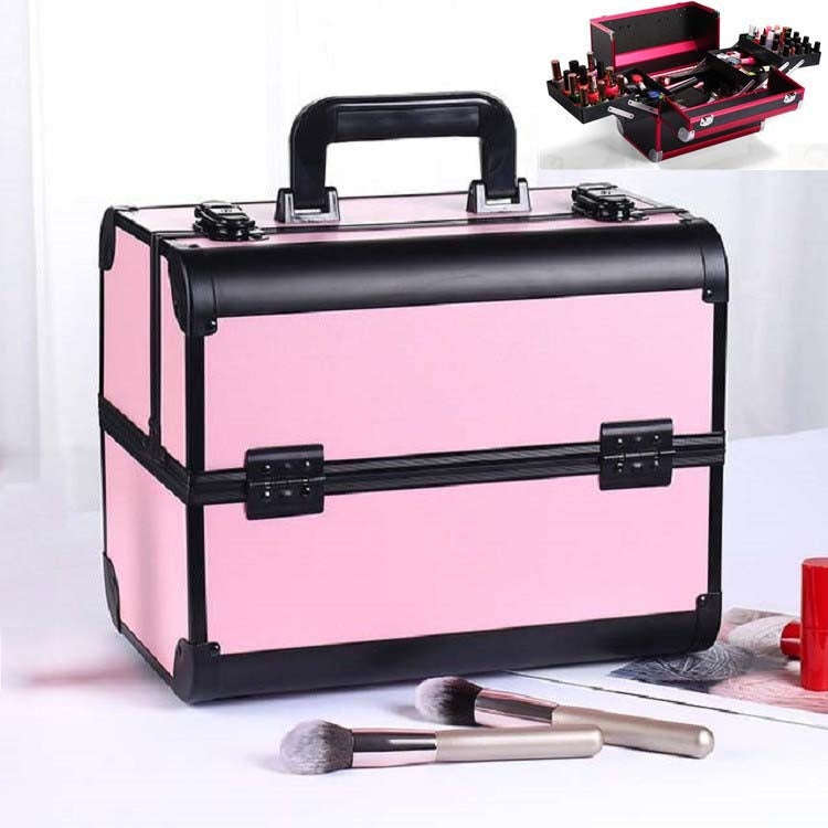 Professional Makeup Box Beauty Salon Manicure Toolbox, Magic Red, Coral Powder, Elegant Black, No...