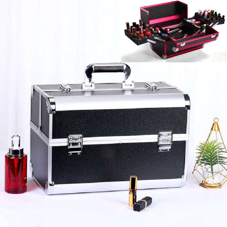 Professional Makeup Box Beauty Salon Manicure Toolbox, Magic Red, Coral Powder, Elegant Black, No...