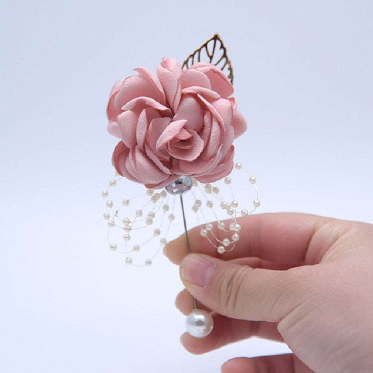 Cloth Flower Pearl Brooch Coat Accessories