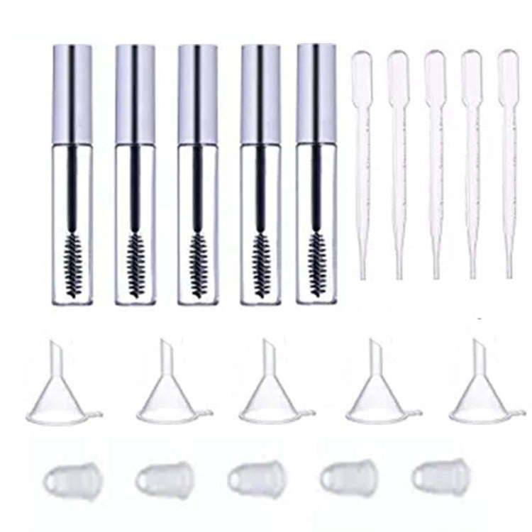 5PCS 12ml Empty Mascara Tube With Eyelash Wand + 5pcs Funnels And Transfer Pipettes Set For Casto...