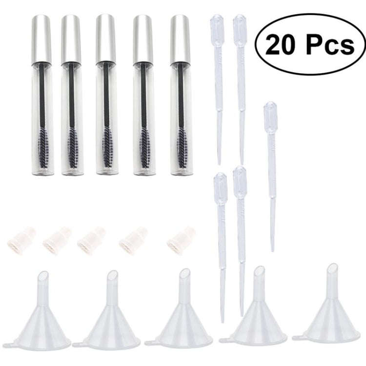5PCS 12ml Empty Mascara Tube With Eyelash Wand + 5pcs Funnels And Transfer Pipettes Set For Casto...