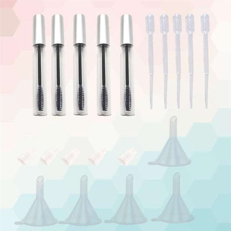 5PCS 12ml Empty Mascara Tube With Eyelash Wand + 5pcs Funnels And Transfer Pipettes Set For Casto...
