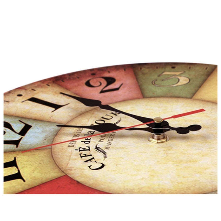 Vintage Wooden MDF Hanging Clock Mute Quartz Clock Living Room Wall Clock