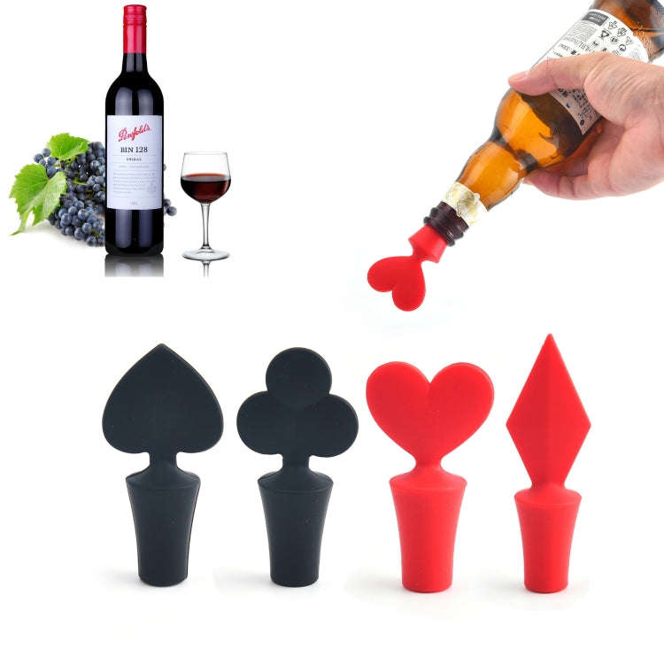 Silicone Wine Stopper Poker Series Wine Stopper, 12 PCS Peach Heart Shape, 12 PCS Poker Shape, 12...